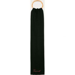 Trussardi Jeans - Szalik. Czarne szaliki damskie Trussardi Jeans, z aplikacjami, z wełny. Za 279,90 zł.