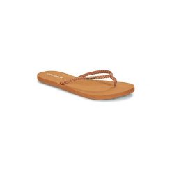 Japonki Volcom WEEKENDER. Pomarańczowe klapki damskie Volcom, bez wzorów, bez obcasa. W wyprzedaży za 111,20 zł.