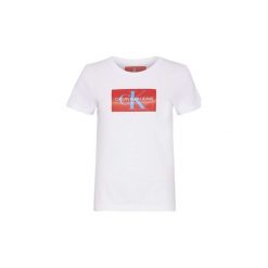 T-shirty z krótkim rękawem Calvin Klein Jeans J20J207946 MONOGRAM BOX. Białe t-shirty damskie Calvin Klein Jeans, s, bez wzorów, z jeansu, bez kołnierzyka. Za 179,67 zł.