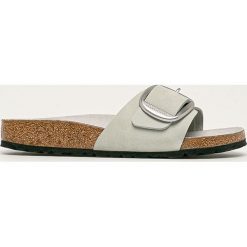 Birkenstock - Klapki skórzane Madrid. Szare klapki damskie Birkenstock, bez wzorów, ze skóry, bez obcasa, na obcasie. Za 369,90 zł.