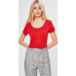 Answear - Top Stripes Vibes. Szare topy damskie ANSWEAR, uniwersalny, z bawełny, z okrągłym kołnierzem. W wyprzedaży za 29,90 zł.