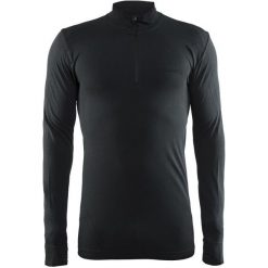 Craft Koszulka Męska Active Comfort Zip Ls Czarna M. Czarne koszulki męskie termoaktywne Craft, m, bez wzorów, ze skóry, sportowe, bez kołnierzyka, z długim rękawem, długie. Za 139,00 zł.