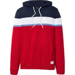 Sweter z kapturem Regular Fit bonprix czerwony - w paski. Czerwone swetry męskie bonprix, s, w paski, z kapturem, z kapturem. Za 99,99 zł.