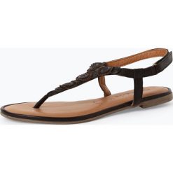 Tamaris - Sandały damskie ze skóry, czarny. Czarne sandały damskie Tamaris, bez wzorów, ze skóry, bez obcasa, bez zapięcia. Za 259,95 zł.