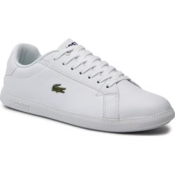 Sneakersy LACOSTE - Graduate Bl 1 Sfa 7-37SFA005221G Wht/Wht. Białe półbuty damskie Lacoste, bez wzorów, ze skóry ekologicznej, bez obcasa, na płaskiej podeszwie, bez zapięcia. Za 369,99 zł.