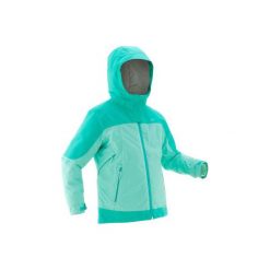 Kurtka turystyczna zimowa SH500 X-WARM 3 w 1 dla dziewczynek 8-14 lat. Niebieskie kurtki dziewczęce QUECHUA, na zimę, bez wzorów, z poliesteru, bez kaptura. Za 229,99 zł.