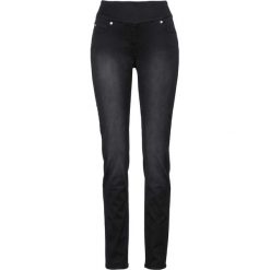 Dżinsy "Megastretch" z wygodnym paskiem bonprix czarny "stone". Czarne jeansy damskie bonprix, z jeansu. Za 109,99 zł.