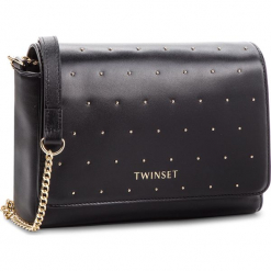 Torebka TWINSET - Tracolla AA8PA5 Nero 00006. Czarne torebki klasyczne damskie Twinset, bez wzorów, ze skóry ekologicznej, klasyczne, bez dodatków. W wyprzedaży za 629,00 zł.
