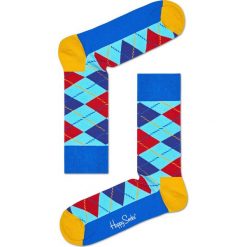Happy Socks - Skarpety Argyle. Niebieskie skarpetki męskie marki Happy Socks, z elastanu. W wyprzedaży za 27,90 zł.