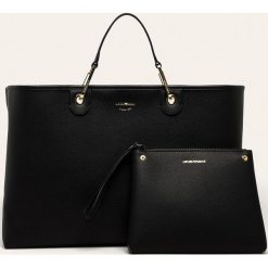 Emporio Armani - Torebka. Czarne torby damskie na zakupy Emporio Armani, bez wzorów, z poliesteru, duże, bez dodatków. W wyprzedaży za 799,90 zł.