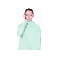 Miętowy golf buka bluza oversize. Zielone bluzy damskie One mug a day, uniwersalny, bez wzorów, z bawełny, bez rękawów, długie, bez kaptura. Za 269,00 zł.