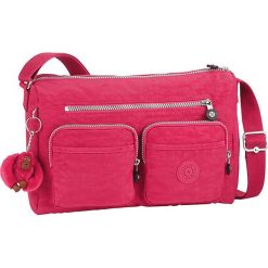 Torebka "Gaelle" w kolorze różowym - 32 x 21 x 11 cm. Czerwone torebki klasyczne damskie Kipling, w paski, z materiału. W wyprzedaży za 204,95 zł.