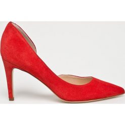 Solo Femme - Szpilki. Czerwone szpilki ze skóry. Za 339,90 zł.