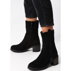 Czarne Botki So Polished. Czarne botki damskie Born2be, z okrągłym noskiem, przed kolano, na wysokim obcasie, na obcasie, na zamek. Za 119,99 zł.