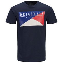 Jack&Jones Pánské tričko Jorart Brook Tee Ss Crew Neck Slim Total Eclipse (rozmiar L). Koszulki męskie Jack&Jones, m, bez wzorów, bez kołnierzyka, bez rękawów. W wyprzedaży za 38,00 zł.
