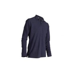 Koszulka polo do golfa męska. Niebieskie koszulki męskie INESIS, xl, bez wzorów, z bawełny, z golfem, z długim rękawem, długie. Za 49,99 zł.