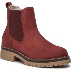 Sztyblety TAMARIS - 1-25474-23 Brick 540. Czerwone kozaki damskie Tamaris, ze skóry, bez obcasa, bez zapięcia. W wyprzedaży za 239,00 zł.