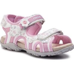 Sandały GEOX - J S.Roxanne C J92D9C 01504 C0406 S White/Pink. Różowe sandały dziewczęce Geox, ze skóry ekologicznej, bez zapięcia. Za 259,00 zł.