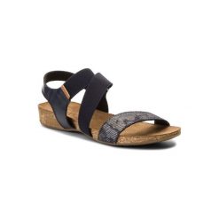 LASOCKI 141-01 Granatowy. Niebieskie sandały damskie Lasocki, bez wzorów, ze skóry, bez obcasa, bez zapięcia. Za 119,99 zł.