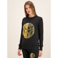 Bluza Versace Jeans Couture B6HVA71G. Czarne bluzy damskie Versace Jeans Couture, xl, bez wzorów, z bawełny, bez rękawów, bez kaptura. W wyprzedaży za 659,00 zł.