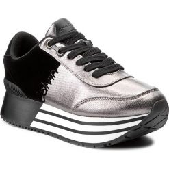 Sneakersy CALVIN KLEIN JEANS - Carlita R0689 Pewter/Black. Szare półbuty damskie marki Calvin Klein Jeans, z jeansu. Za 609,90 zł.