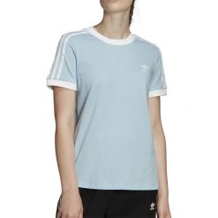 ADIDAS 3-STRIPES TEE > FM3322. Bluzki sportowe damskie Adidas, w paski, z bawełny, z okrągłym kołnierzem, z krótkim rękawem, krótkie, bez kaptura. Za 119,99 zł.