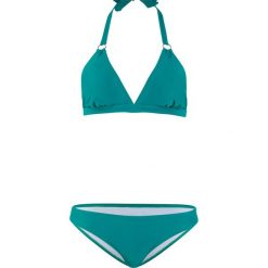 Bikini z ramiączkami wiązanymi na szyi (2 części) bonprix zielony. Zielone stroje kąpielowe damskie marki bonprix, bez wzorów. Za 54,99 zł.