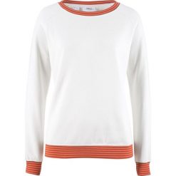 Bluza dresowa bonprix biel wełny. Białe bluzy damskie bonprix, z dresówki. Za 74,99 zł.