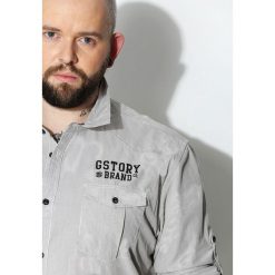 Szara Koszula Informal. Szare koszule męskie Born2be, xl, z napisami, bez kołnierzyka, z długim rękawem. Za 69,99 zł.