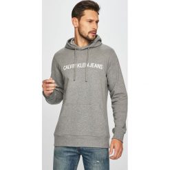 Calvin Klein Jeans - Bluza. Szare bluzy męskie Calvin Klein Jeans, s, z nadrukiem, z bawełny, z kapturem, bez rękawów, z kapturem. W wyprzedaży za 249,90 zł.
