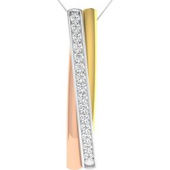 Naszyjniki damskie: Pozłacany naszyjnik z diamentami – dł. 40 cm