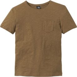 T-shirt z kieszonką bonprix jasnobrązowy. Zielone t-shirty męskie bonprix, s, bez wzorów, bez kołnierzyka. Za 27,99 zł.