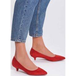 Pomarańczowe Czółenka Impressive Duck. Pomarańczowe czółenka damskie Renee, bez wzorów, ze szpiczastym noskiem, bez obcasa, na obcasie. Za 59,99 zł.