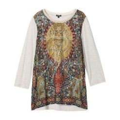 Desigual koszulka damska Ts Rahjan XS kremowa. Białe koszulki damskie Desigual, xs, z nadrukiem. Za 199,00 zł.