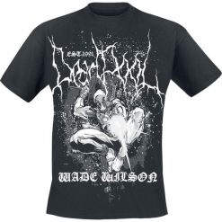 Deadpool Wilson Metal T-Shirt czarny. Czarne t-shirty męskie z nadrukiem marki Deadpool, xl, z okrągłym kołnierzem. Za 62,90 zł.