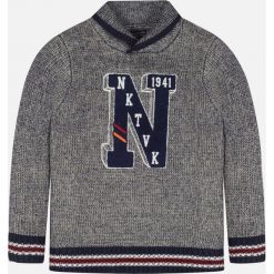 Mayoral - Sweter dziecięcy 128-172 cm. Niebieskie swetry chłopięce Mayoral, z aplikacjami, z bawełny, z golfem. Za 143,90 zł.