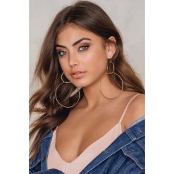 Kolczyki damskie: NA-KD Accessories Duże kolczyki Double Ring Earrings – Gold
