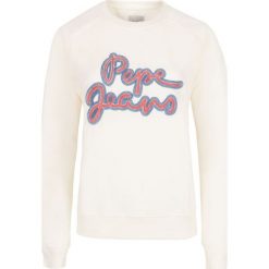 Bluza Pepe Jeans. Białe bluzki damskie s, z haftami, z jeansu, bez rękawów, bez kaptura. Za 279,00 zł.