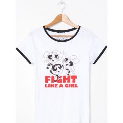 Koszulka z nadrukiem The Powerpuff Girls - Biały. Białe koszulki damskie House, s, z nadrukiem, bez kołnierzyka. Za 39,99 zł.