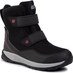 Śniegowce JACK WOLFSKIN - Polar Bear Texapore High Vc K 4036721 Black/Red. Czarne kozaki damskie Jack Wolfskin, na zimę, ze skóry ekologicznej, bez zapięcia. Za 389,00 zł.