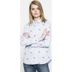 Tommy Jeans - Koszula. Niebieskie koszule jeansowe damskie marki Tommy Jeans, s, klasyczne, z klasycznym kołnierzykiem, z długim rękawem. W wyprzedaży za 199,90 zł.