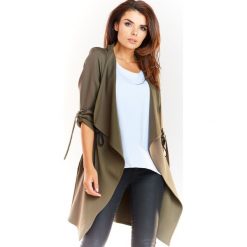 Żakiet A335 khaki. Brązowe żakiety damskie Awama, s, bez wzorów, z tkaniny. Za 170,97 zł.