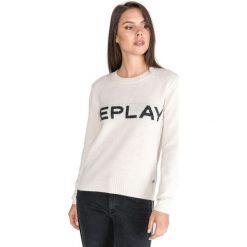 Replay Sweter Biały Beżowy. Brązowe bluzy damskie Replay, xs, bez wzorów, z wełny, bez rękawów, bez kaptura. Za 516,95 zł.