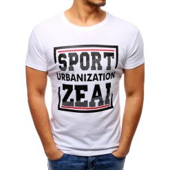 T-shirty męskie z nadrukiem: T-shirt męski z nadrukiem biały (rx2728)