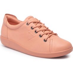 Półbuty ECCO - Soft 2.0 20650301309 Muted Clay. Różowe półbuty damskie ecco, na co dzień, bez wzorów, ze skóry, bez obcasa, na płaskiej podeszwie, bez zapięcia. W wyprzedaży za 329,00 zł.
