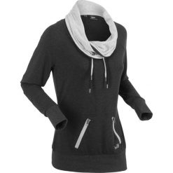 Bluzy rozpinane damskie: Bluza z długim rękawem bonprix czarny melanż