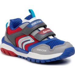 Sneakersy GEOX - J Tuono B. A J02AXA 014BU C0051 S Grey/Red. Niebieskie trampki chłopięce Geox, bez wzorów, ze skóry ekologicznej, na rzepy. W wyprzedaży za 219,00 zł.