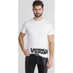 T-SHIRT VERSACE JEANS. Białe t-shirty męskie Versace Jeans, s, z nadrukiem, z bawełny, z okrągłym kołnierzem. Za 286,30 zł.