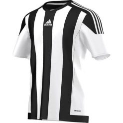 Adidas Koszulka piłkarska męska Striped 15 biało-czarna r. M (M62777). Czarne koszulki sportowe męskie Adidas, m, do piłki nożnej. Za 99,90 zł.