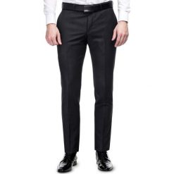 Spodnie LEONARDO GDSS900062. Szare spodnie garniturowe męskie Giacomo Conti, bez wzorów, z wełny, eleganckie. Za 499,00 zł.
